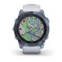 Garmin Fenix 7X Sapphire Solar Ásványkék DLC Titánium/Fehér szíj