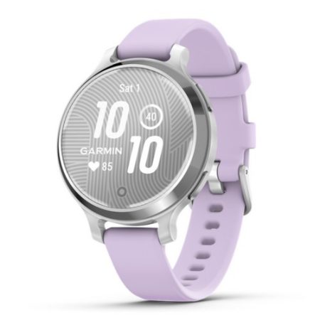 Garmin Lily 2 Active Ezüst / Jázminlila szilikon szíj