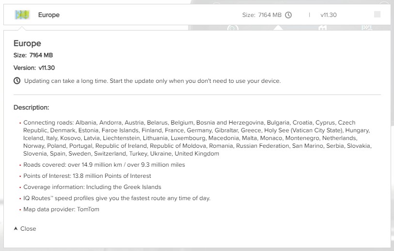 TomTom Europe Map v11.30