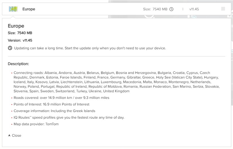 TomTom Europe Map v11.40